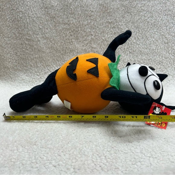 Felix the cat Halloween Plush 12" vintage with tags pumpkin body - Picture 11 of 14